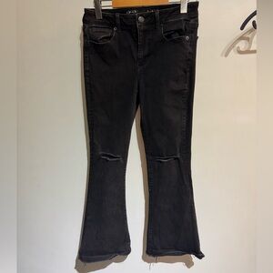 American Eagle super super stretch hi rise slim flare jeans black 10